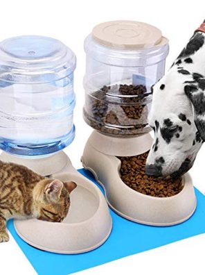 Automatic Cat Feeder and Water Dispenser in Set
