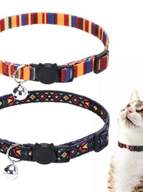 SCENEREAL Adjustable Cat Collar with Bell