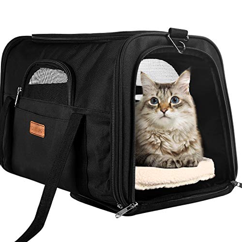 Cat Carriers Airline Approved Travel Pet Bag Mesh Window and Escape-Proof Buckle
