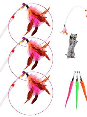 Steel Wire Feather Interactive Cat Stick Training