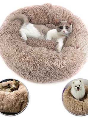 Donut Dog Bed Clearance,24'' Faux Fur Puppy Bed
