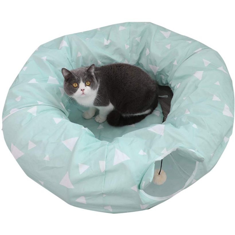 Cat Tunnel with Scratching Ball and Cushion