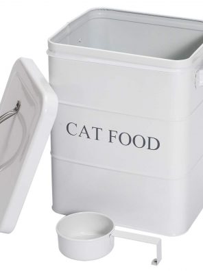 Morezi Pet Treat and Food Storage Tin with Lid and Scoop
