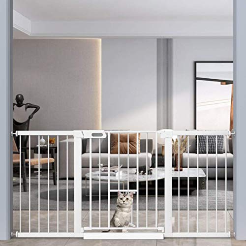 Extra Wide Baby Gate with Small Cat Door