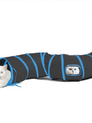 Collapsible Tunnel Curved Channel with Peekaboo Holes, Fun for Cats
