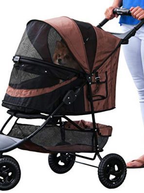 Cats Pet Stroller Easy One-Hand Fold, Removable Liner