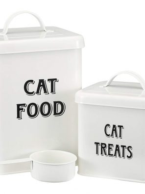 Pet Food and Treats Containers Set with Scoop for Cats