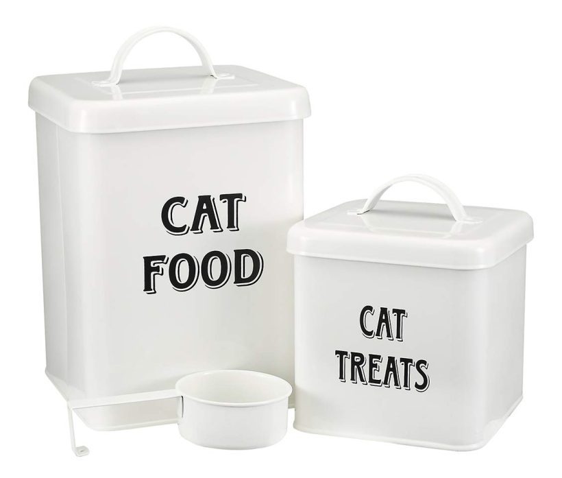 Pet Food and Treats Containers Set with Scoop for Cats