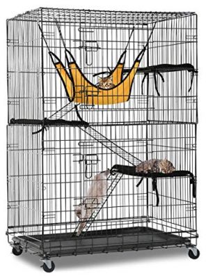 Hammock Cat Cage Cat Kennels with Wheels