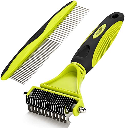 Cat Double Sided Blade Rake Comb with Grooming Brush