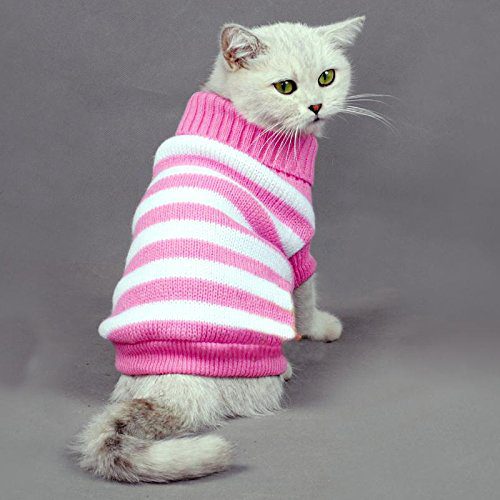 Striped Cat Sweaters Kitty Sweater for Cats Knitwear