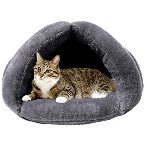 Cat Cave Bed Plush Covered Cat Mat