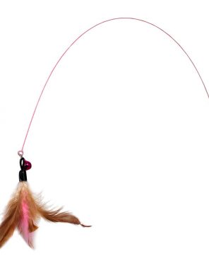 Cat Toy Steel Wire Feather with Bell Beads Training Teaser