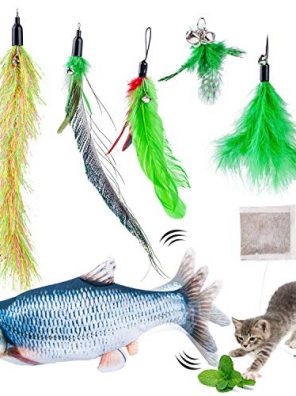 Cat Fishing Pole Feather Toy Set Retractable