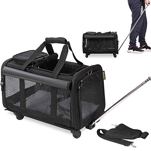 Cats Pet Carrier with Detachable Wheels