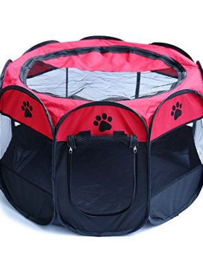 Portable Folding Cat Playpen Cage Crate