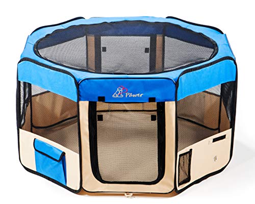 8-Panel Foldable Pet Playpen Outdoor Kennel with Carry Bag