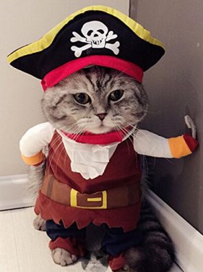 Funny Pet Clothes Pirate Dog Cat Costume Suit Corsair