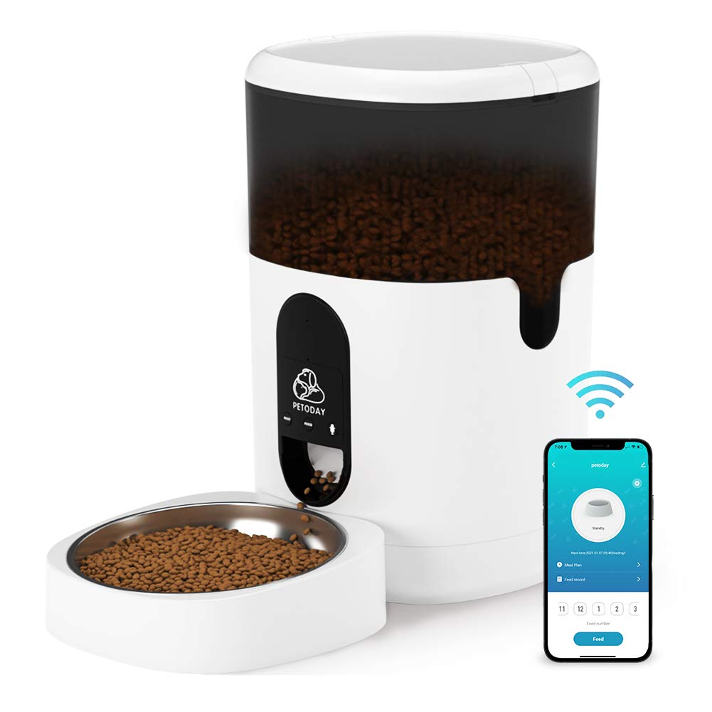 PETODAY Automatic Cat Feeder, WiFi Enabled Auto Smart
