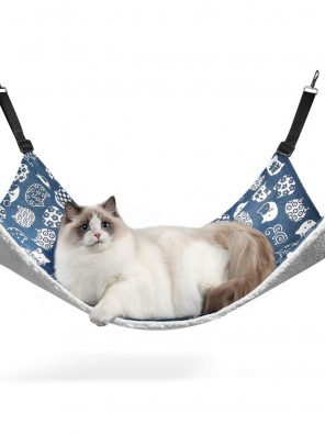 Reversible Cat Hammock with Adjustable Straps and Metal Hook