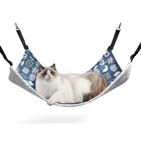 Reversible Cat Hammock with Adjustable Straps and Metal Hook