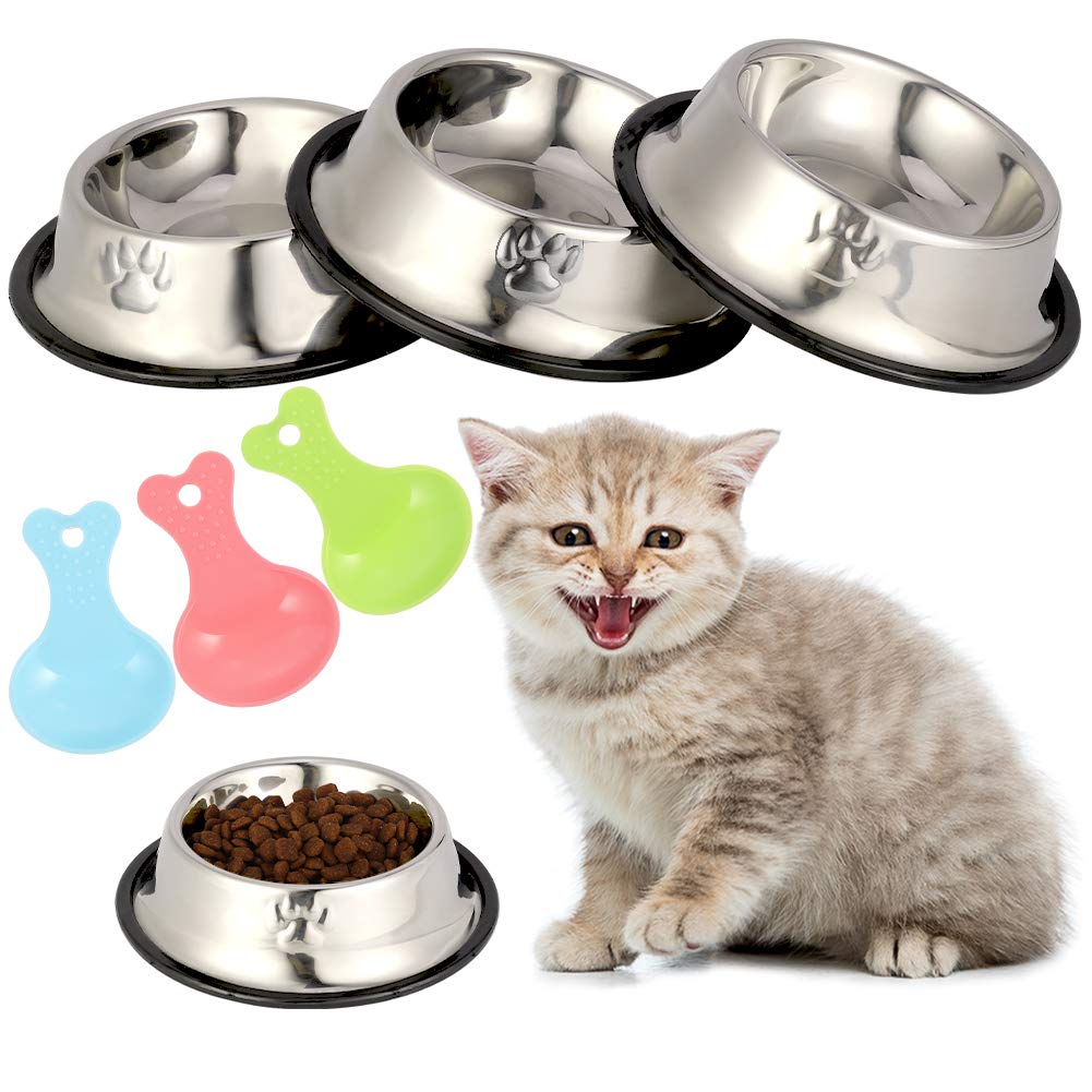 Inscape Data 3 Pieces Cat Bowls Stainless Steel 