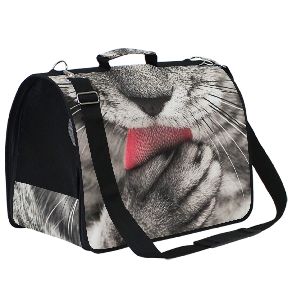 Small Medium Cats Cat Licking Paw Pet Carriers