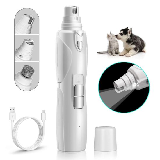 HATISS Pet Nail Grinder, 2Speed Electric Dog Nail Trimmer, Portable Quiet & Safe Dog Nail File