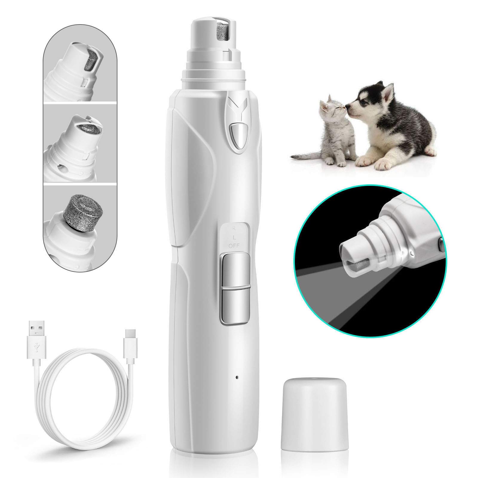 Electric Dog Nail Grinder 3-Speed Pet Nail Trimmer