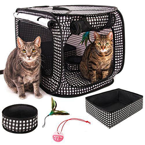 Collapsible Travel Litter Box Foldable Feeding Bowl
