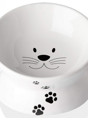 Elevated Cat Bowls for Cats with Raised Stand Protect Cat's Spine