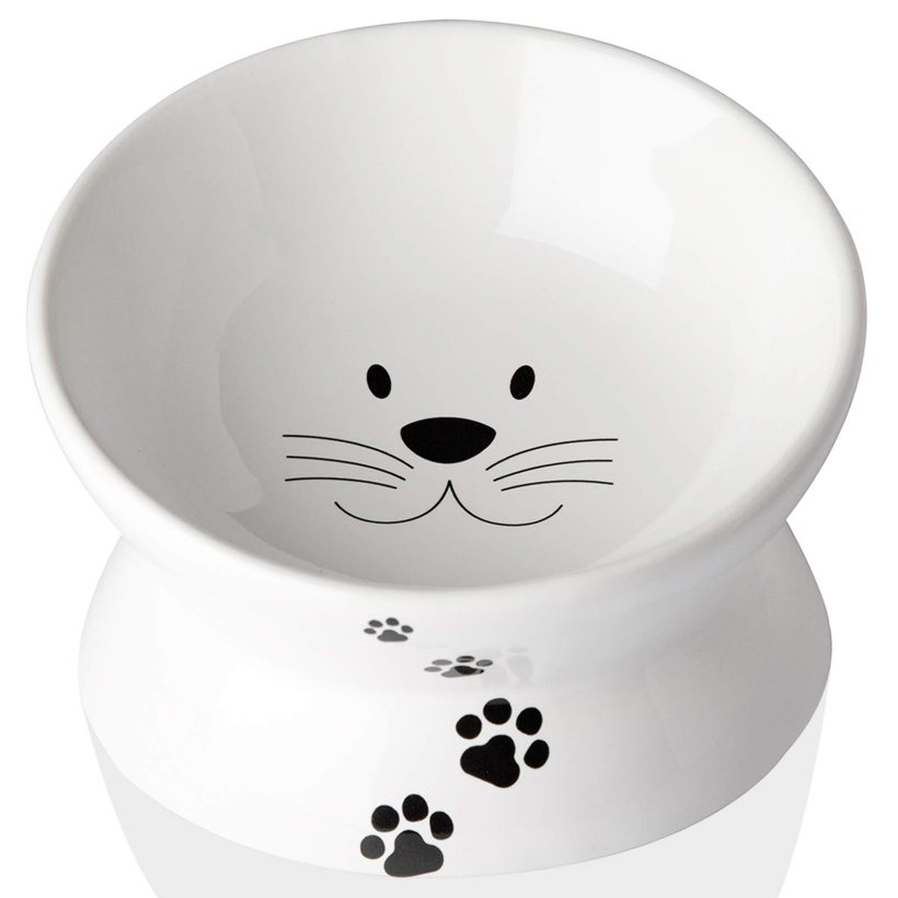 Elevated Cat Bowls for Cats with Raised Stand Protect Cat's Spine