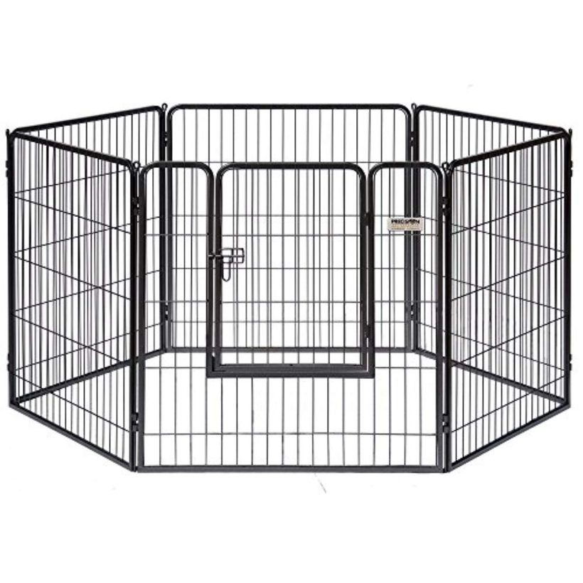 Exercise Pen Drop Pin Design Walk-In Door Silver Crackle Finish