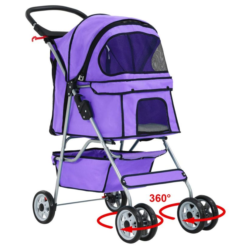 BestPet Pet Stroller Cat Dog Cage 4 Wheels