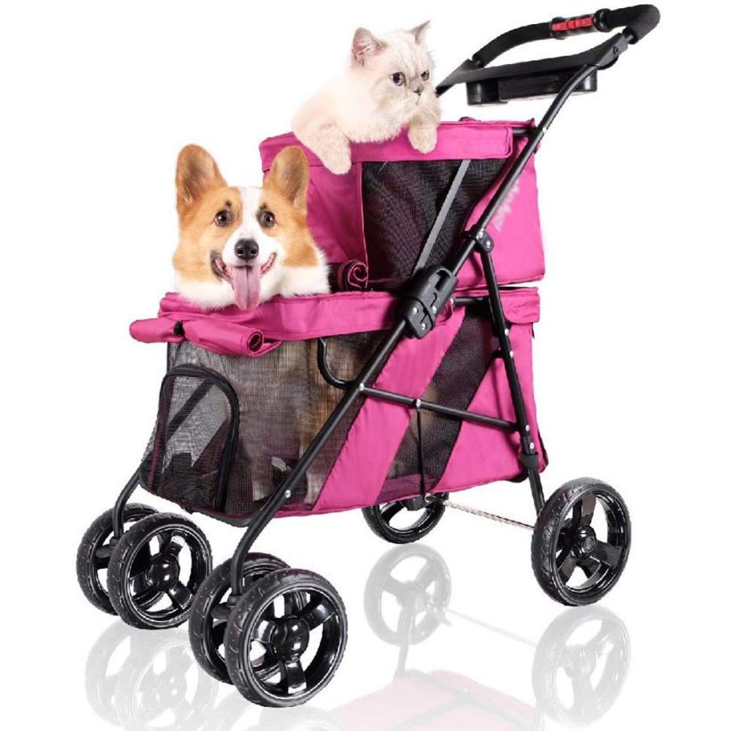 Cat Stroller for Small Medium Dogs Cats Jogger Strolling Cart