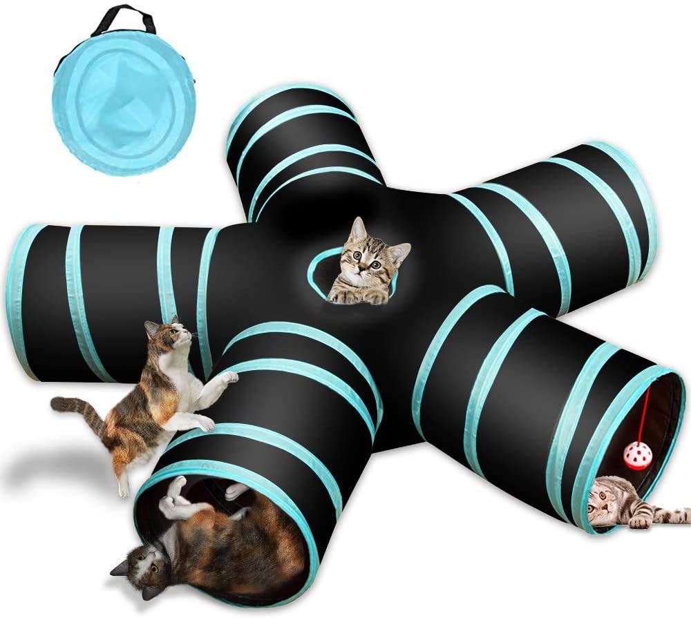 Cat Tunnel Toy 5 Way Play Tunnel Tube with Storage Bag