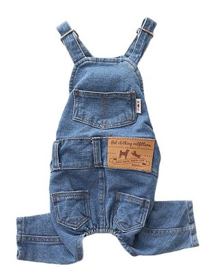 Cat Pet Jean Overalls Clothes for Yorkie Bulldog