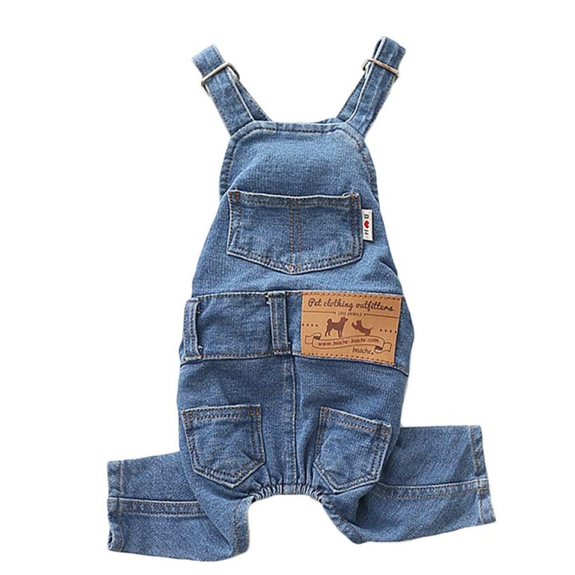 Cat Pet Jean Overalls Clothes for Yorkie Bulldog