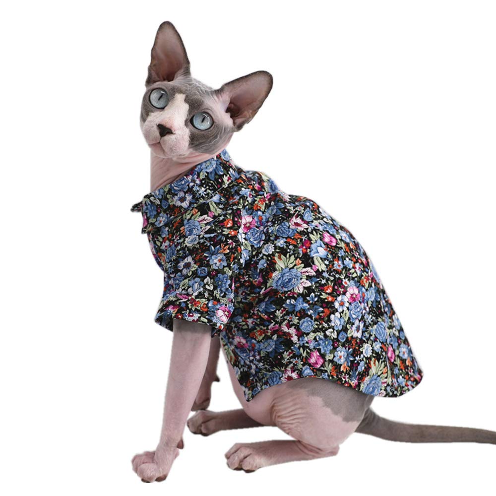 Cat Breathable Summer Button Kitten T-Shirts with Sleeves