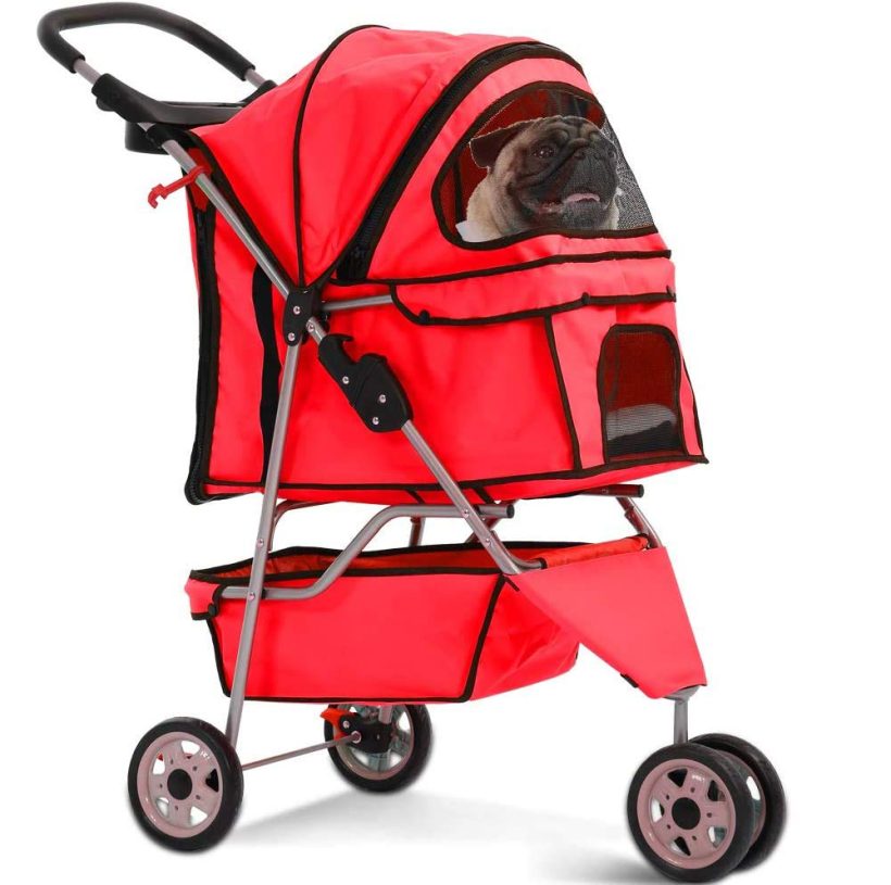 3 Wheels Pet Stroller Jogger Folding Travel Carrier