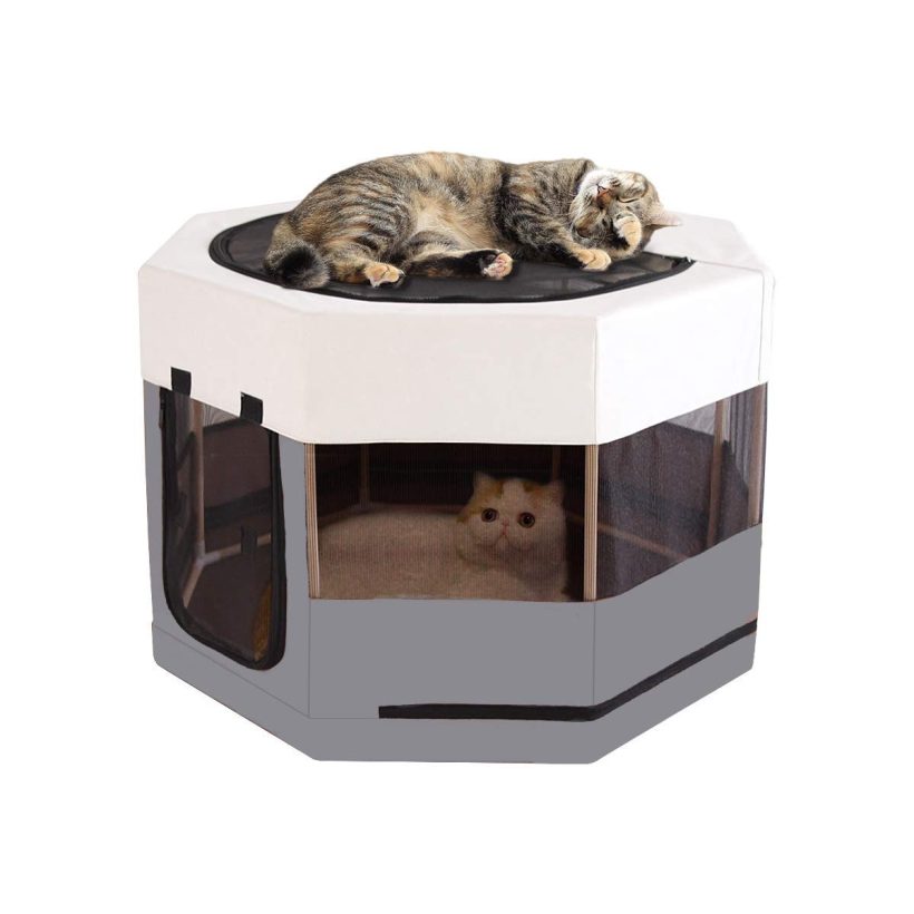 Cat Playpen for Small Animals Wood Frame