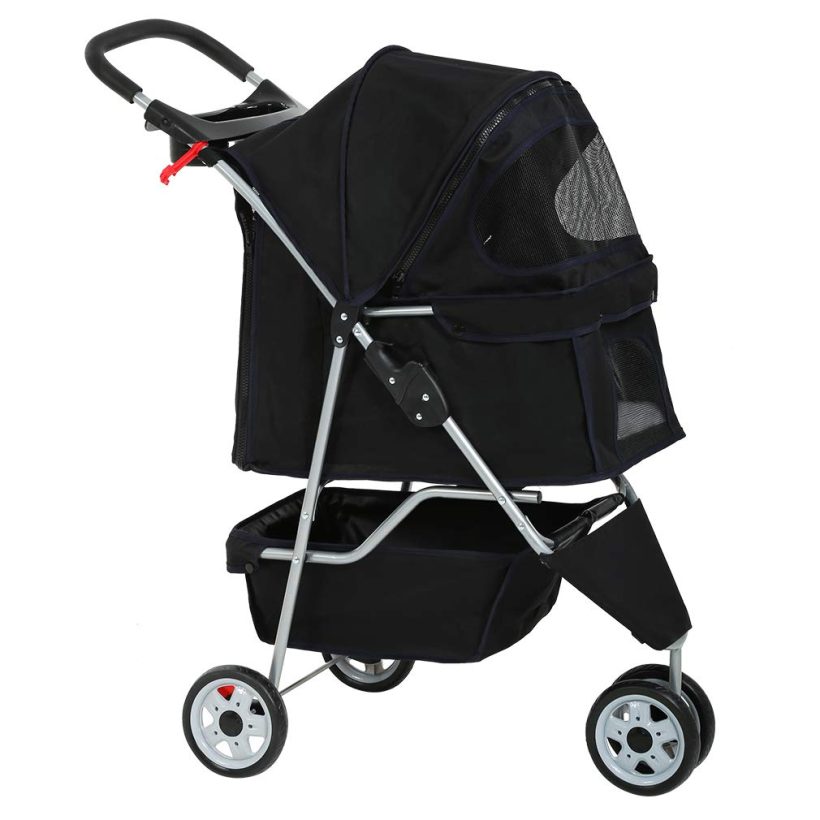 Cat Stroller Foldable Travel 3 Wheels Waterproof