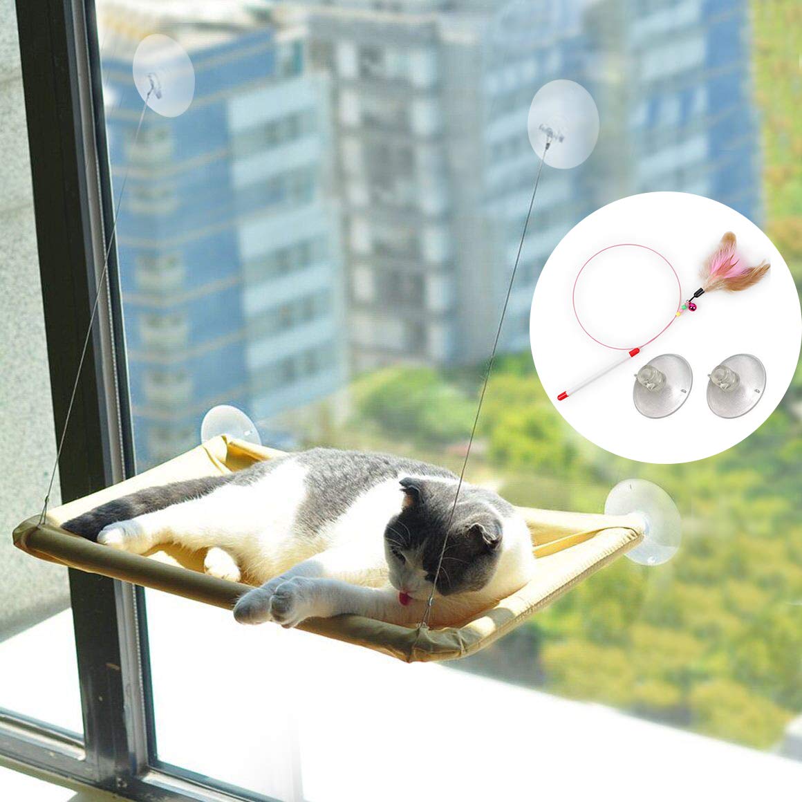 Cat Sunny Hammock Bed Seat with 2 Extra Suction Cups