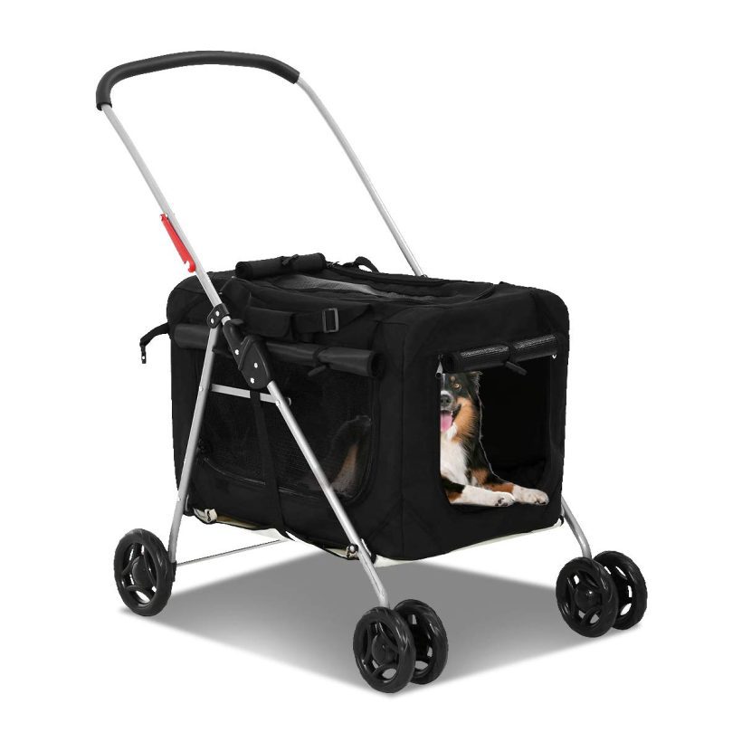 Cat Pet Stroller Folding Carrier with Storage Bag