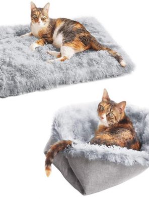 2-in-1 Cat Mat Beds Plush Fluffy