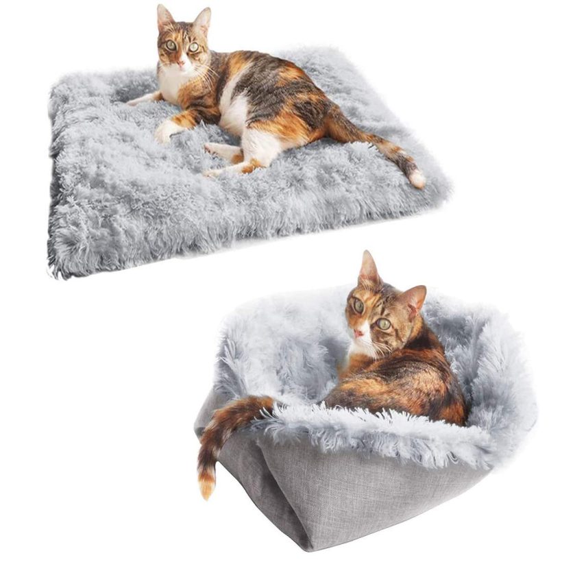 2-in-1 Cat Mat Beds Plush Fluffy