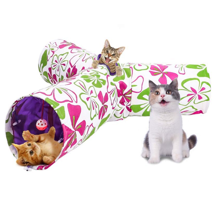 Cat Tunnel Toy with Interactive Bell Toy