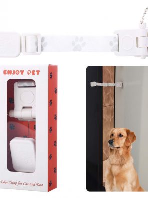 Keeps Dogs Out of Cat Feeder Adjustable Door Strap and Latch
