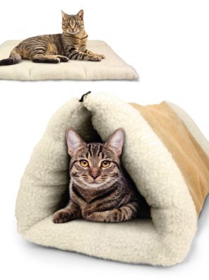 2-in-1 Pet Bed Snooze Tunnel and Mat for Pets Cats