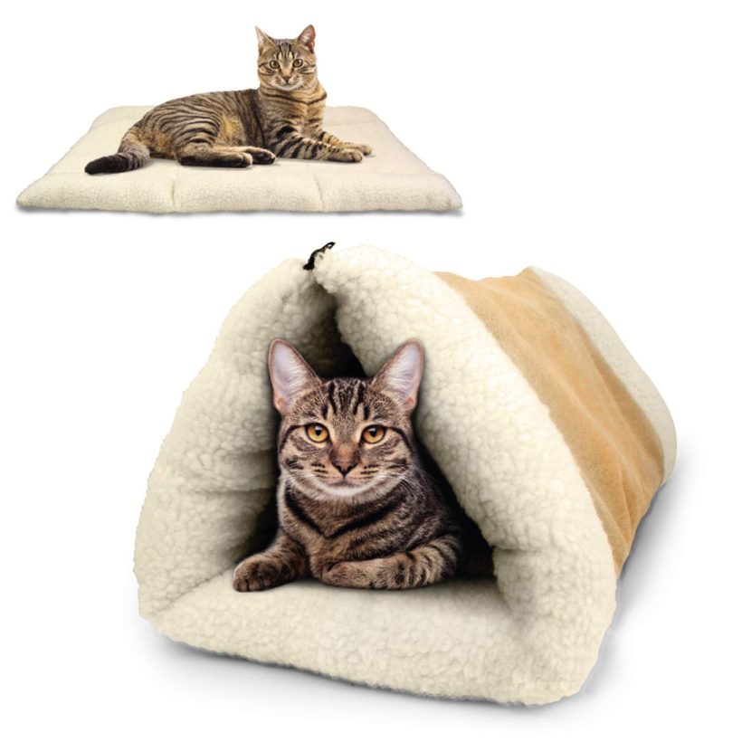 2-in-1 Pet Bed Snooze Tunnel and Mat for Pets Cats